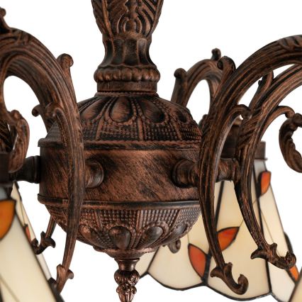 Brilagi - Tiffany vitražni plafonski luster FOLIA 6xE27/60W/230V Ø 60 cm