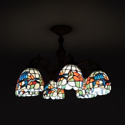 BRILAGI - Tiffany vitražni plafonski luster JUNGLE 6xE27/60W/230V prečnik 60 cm