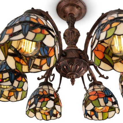 BRILAGI - Tiffany vitražni plafonski luster JUNGLE 6xE27/60W/230V prečnik 60 cm