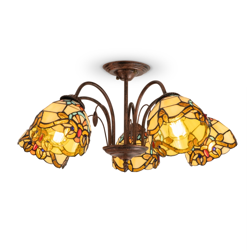 Brilagi - Tiffany vitražni plafonski luster MIRABELLA 5xE27/60W/230V prečnik 60 cm
