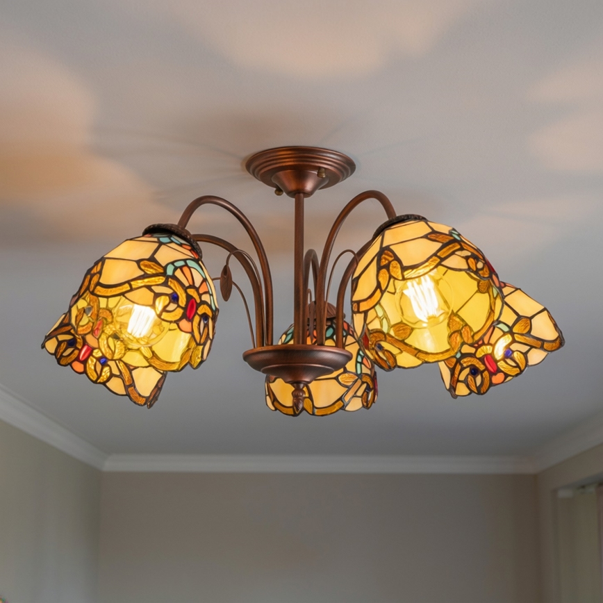 BRILAGI - Tiffany vitražni plafonski luster MIRABELLA 5xE27/60W/230V prečnik 60 cm