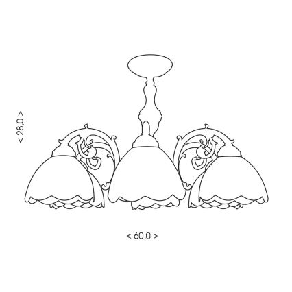 Brilagi - Tiffany vitražni plafonski luster SIENNA 6xE27/60W/230V prečnik 60 cm