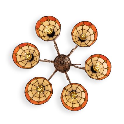 Brilagi - Tiffany vitražni plafonski luster SIENNA 6xE27/60W/230V prečnik 60 cm