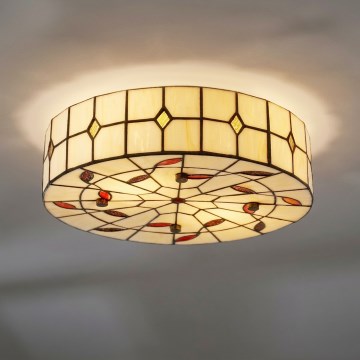 BRILAGI - Tiffany vitražno plafonsko svetilo FOLIA 2xE27/60W/230V prečnik 40 cm