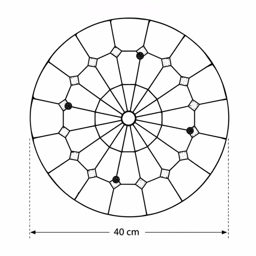 Brilagi - Tiffany vitražno plafonsko svetlo SIENNA 3xE27/60W/230V prečnik 40 cm