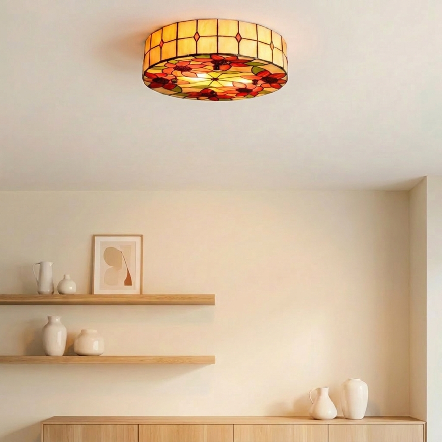 BRILAGI - Tiffany vitražno stropno svetlo SUNFLOWER 2xE27/60W/230V prečnik 40 cm