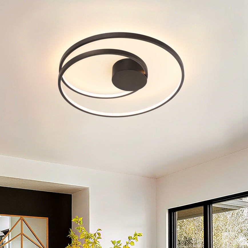 Brilagi - LED prigušiva stropna svetiljka TWISTER LED/48W/230V 3000-6000K prečnik 50 cm crna + daljinski upravljač