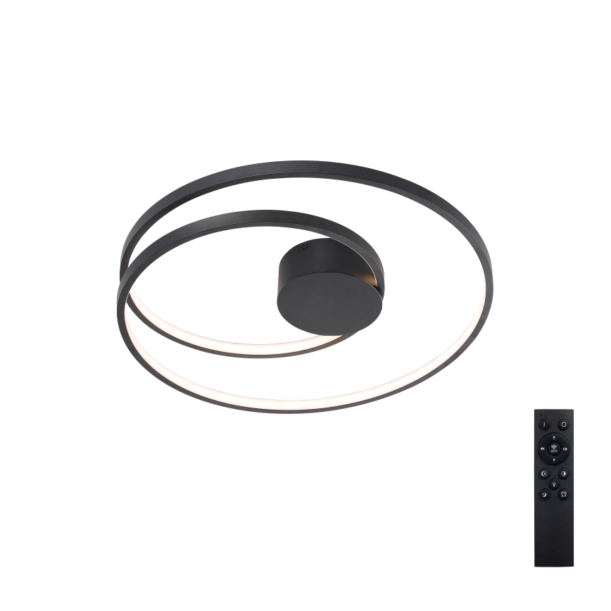Brilagi - LED prigušiva stropna svetiljka TWISTER LED/48W/230V 3000-6000K prečnik 50 cm crna + daljinski upravljač