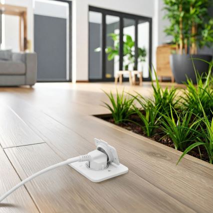 Brilagi - Ugradna podna utičnica za spoljašnju upotrebu IP55, bela, pravougaona