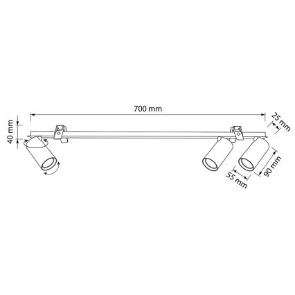 Brilagi - Ugradna svetiljka SELE 3xGU10/30W/230V bela