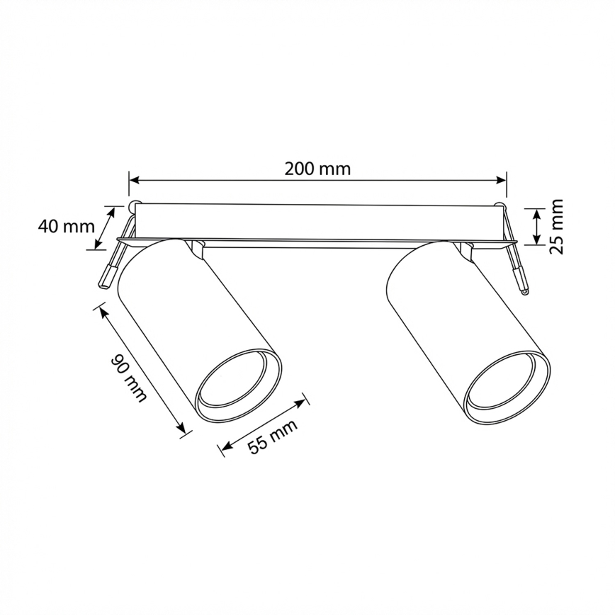 Brilagi - Ugradno plafonsko svetlo SELE 2xGU10/30W/230V crna