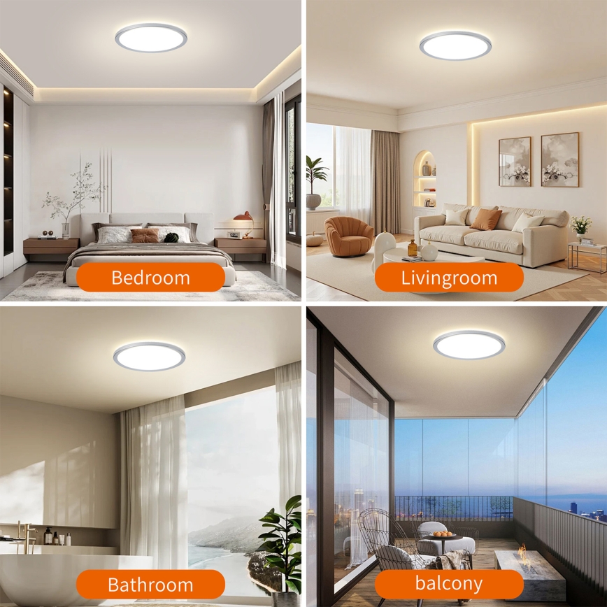 Brilagi - LED plafonsko svetlo za kupatilo ULTRA SLIM LED/18W/230V prečnik 30 cm srebrno IP54