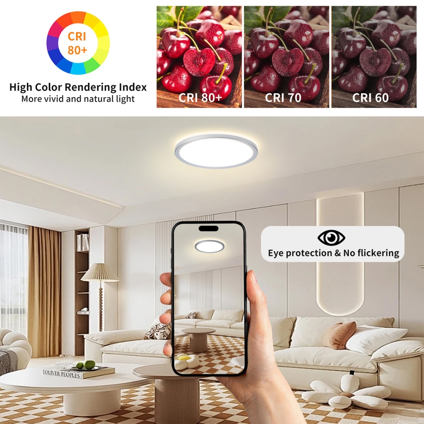 Brilagi - LED plafonsko svetlo za kupatilo ULTRA SLIM LED/18W/230V prečnik 30 cm srebrno IP54
