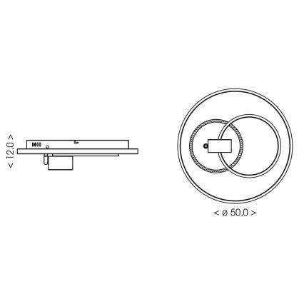 Brilagi - prigušiva LED stropna svetiljka UNITY LED/60W/230V + 1xGU10/3W 3000-6000K prečnik 50 cm bela/crna + daljinski upravljač