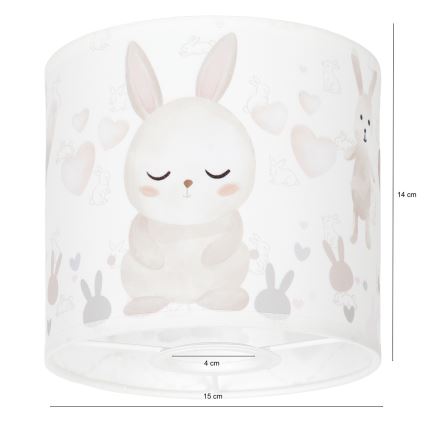 BRILAGI - Univerzalni abažur BOBO E27, prečnik 15 cm, bela/zečići