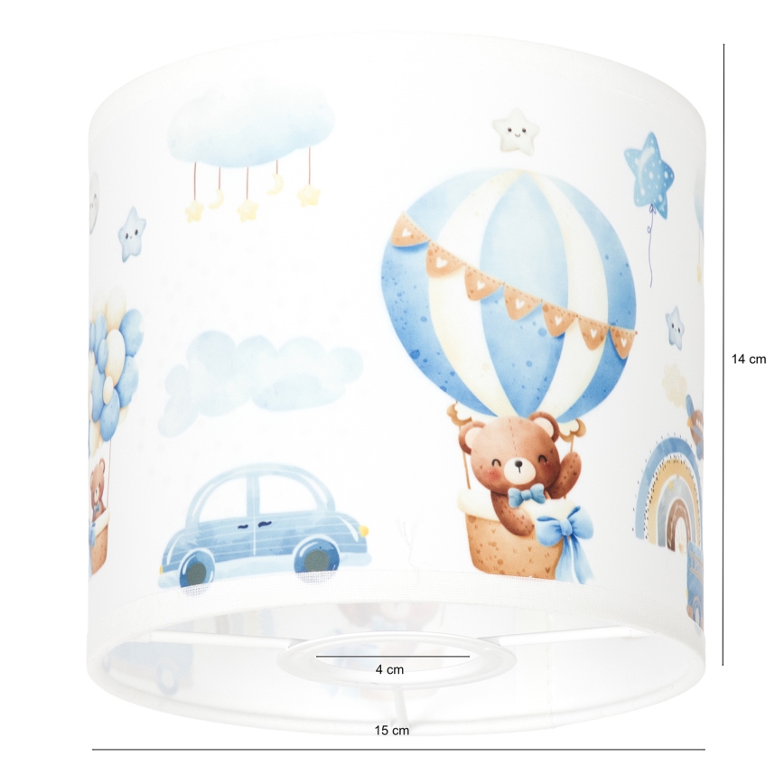 BRILAGI - Univerzalni abažur BOBO E27 prečnika 15 cm bela/plava/medvedići