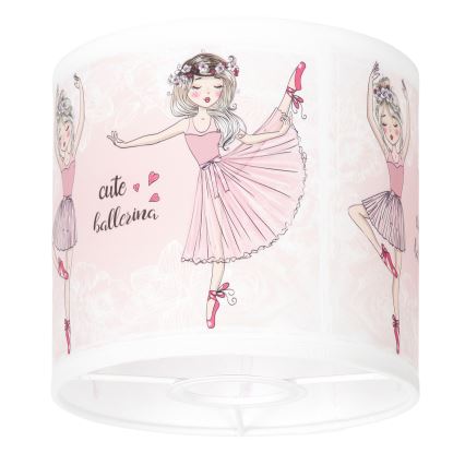 BRILAGI - Univerzalni abažur BOBO E27 prečnika 15 cm, beli/roze/sa motivom balerina