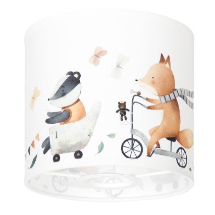 BRILAGI - Univerzalni abažur BOBO E27 prečnika 15 cm beli/životinjice