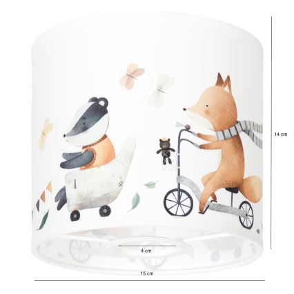 BRILAGI - Univerzalni abažur BOBO E27 prečnika 15 cm beli/životinjice