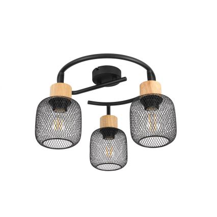 Brilagi - Usmereno svetlo BASKLITE 3xE27/15W/230V drvo/crna