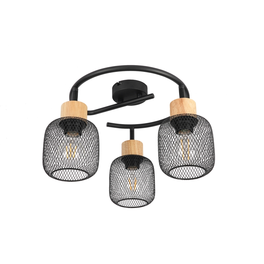 Brilagi - Usmereno svetlo BASKLITE 3xE27/15W/230V drvo/crna