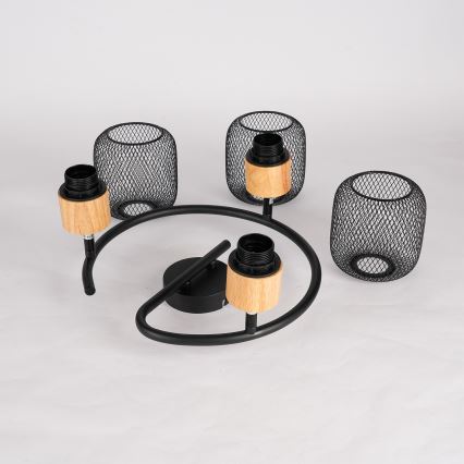 Brilagi - Usmereno svetlo BASKLITE 3xE27/15W/230V drvo/crna
