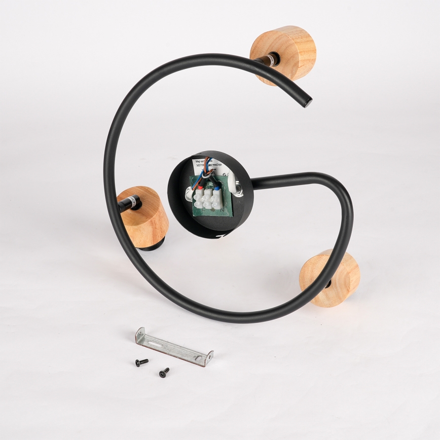 Brilagi - Usmereno svetlo BASKLITE 3xE27/15W/230V drvo/crna