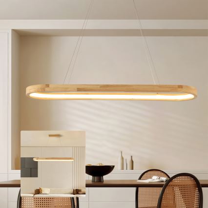 Brilagi - viseći LED luster na sajli UMEA WOOD LED/40W/230V 90x22 cm drvo