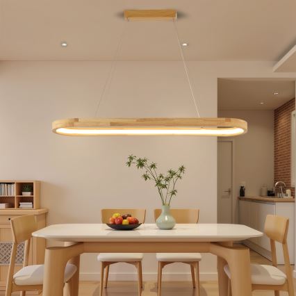 Brilagi - viseći LED luster na sajli UMEA WOOD LED/40W/230V 90x22 cm drvo