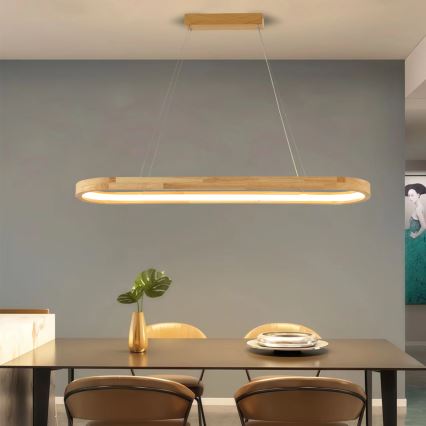 Brilagi - viseći LED luster na sajli UMEA WOOD LED/40W/230V 90x22 cm drvo
