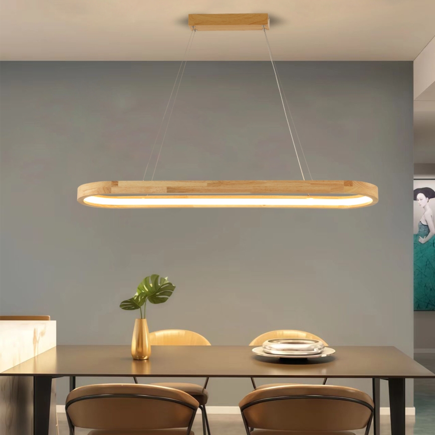 Brilagi - viseći LED luster na sajli UMEA WOOD LED/40W/230V 90x22 cm drvo