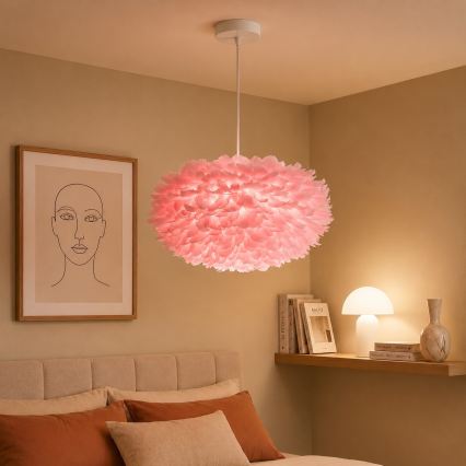 BRILAGI - Viseći luster na kablu FEATHER 3xE27/40W/230V prečnik 50 cm ružičasta