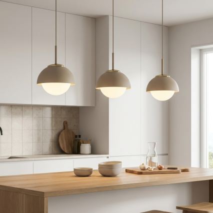 Brilagi - Viseći luster na sajli COSMO 1xE27/60W/230V prečnika 18 cm, bež sa zlatnim detaljima