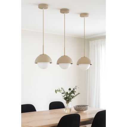 Brilagi - Viseći luster na sajli COSMO 1xE27/60W/230V prečnika 18 cm, bež sa zlatnim detaljima
