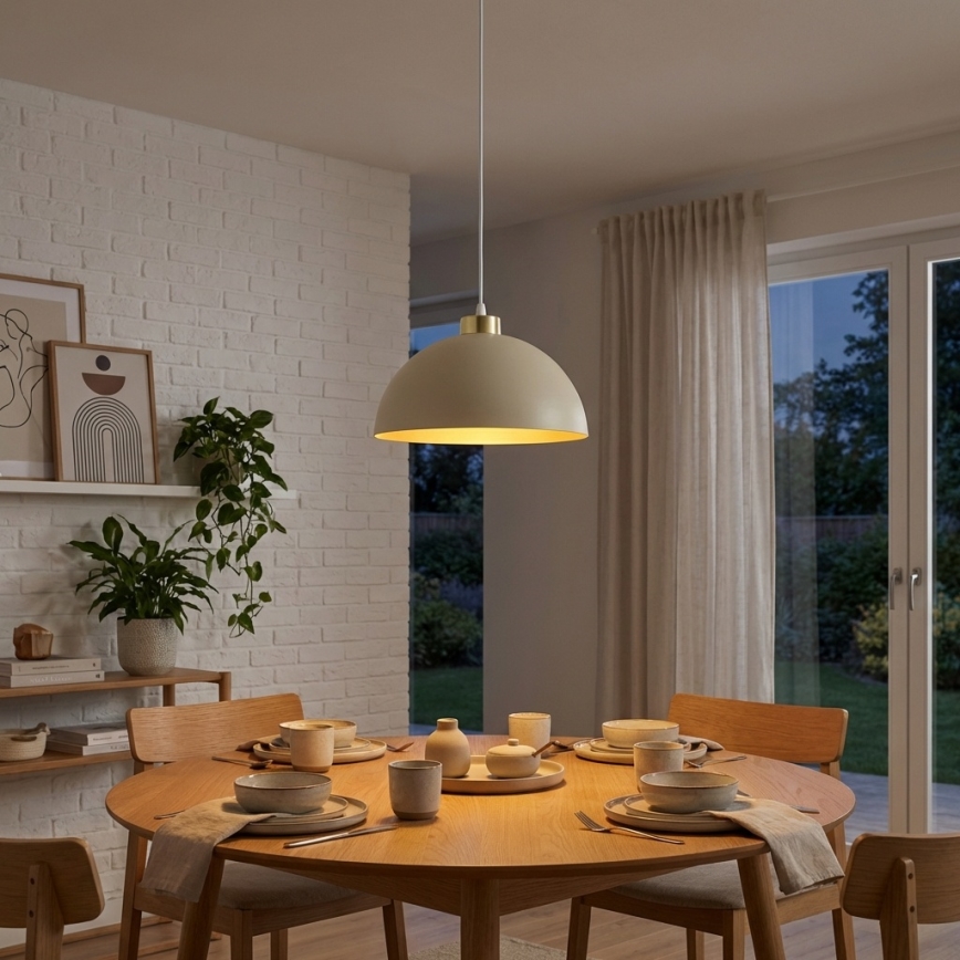 Brilagi - Viseći luster na sajli MOON 1xE27/60W/230V, prečnik 30 cm, bež/zlatna
