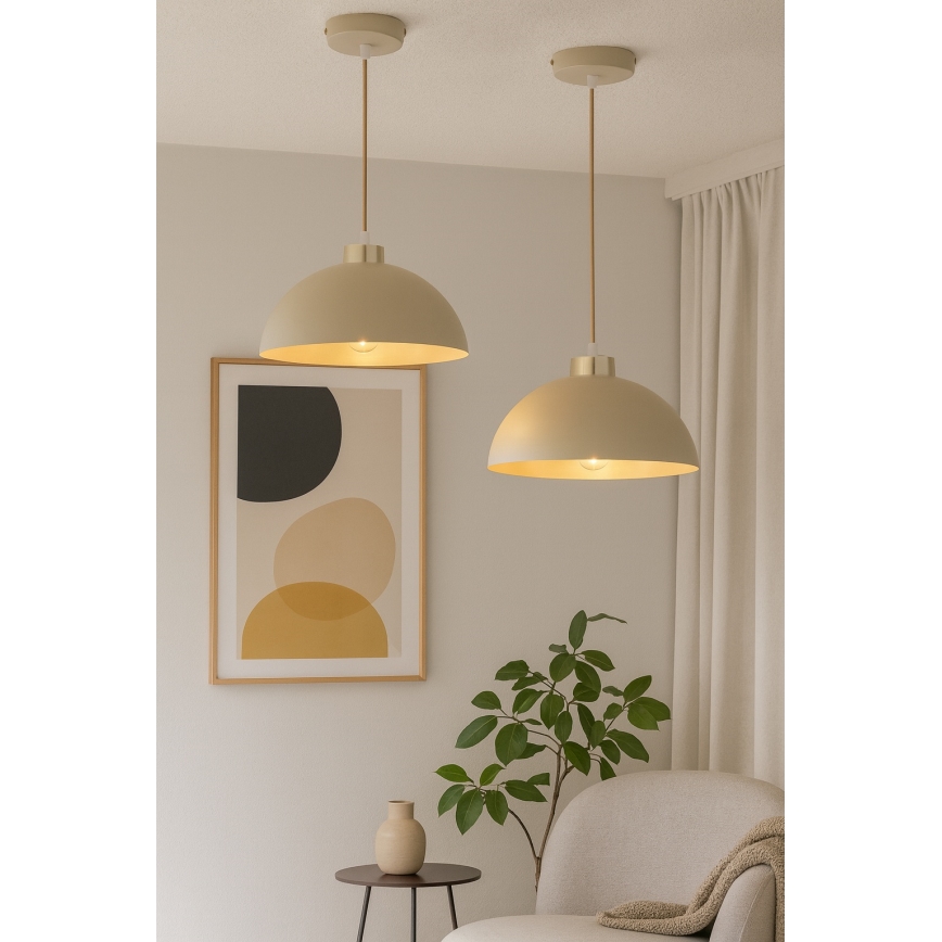 Brilagi - Viseći luster na sajli MOON 1xE27/60W/230V, prečnik 30 cm, bež/zlatna