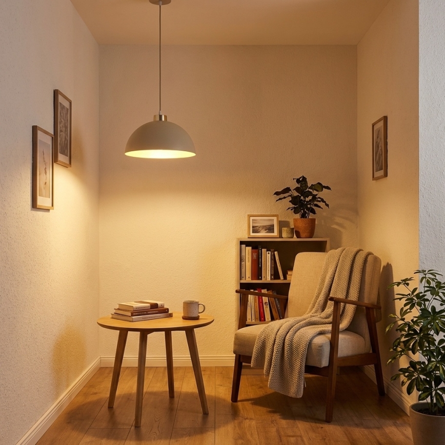 Brilagi - Viseći luster na sajli MOON 1xE27/60W/230V, prečnik 30 cm, bež/zlatna