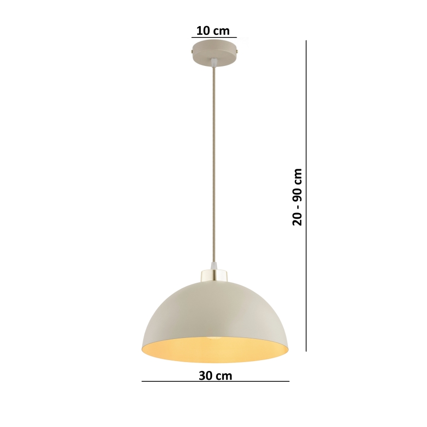 Brilagi - Viseći luster na sajli MOON 1xE27/60W/230V, prečnik 30 cm, bež/zlatna