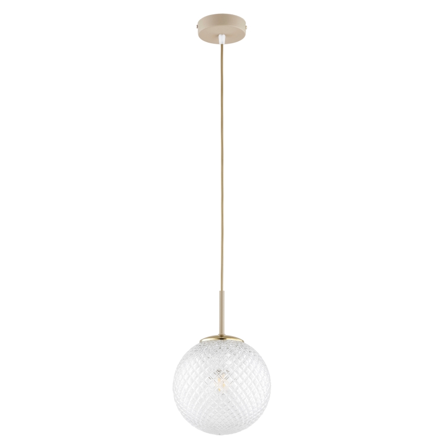 Brilagi - Viseći luster na sajli STELLA 1xE27/60W/230V prečnik 18 cm bež/zlatna