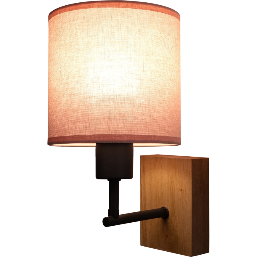 BRILAGI - Dečija zidna lampa BOBO WOOD 1xE27/25W/230V hrast/crna/ružičasta
