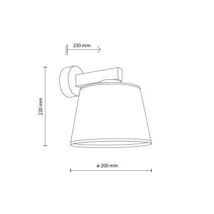 Brilagi - Zidna lampa LATTE 1xE27/15W/230V borovina/bela