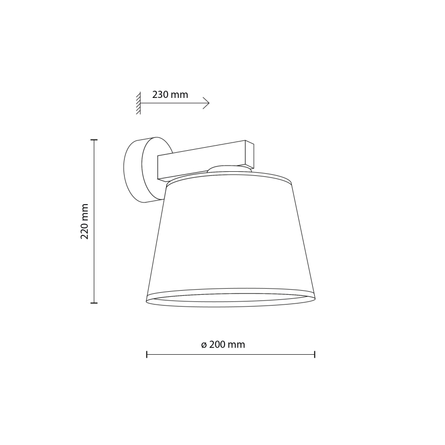 Brilagi - Zidna lampa LATTE 1xE27/15W/230V borovina/bež