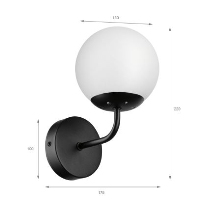 Brilagi - Zidna lampa MALIVA 1xE14/15W/230V crna/bela