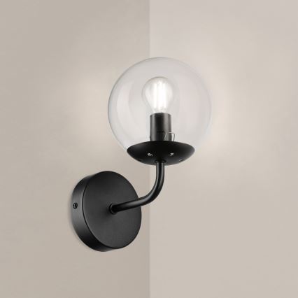 Brilagi - Zidna lampa MALIVA 1xE14/15W/230V crna/prozirna