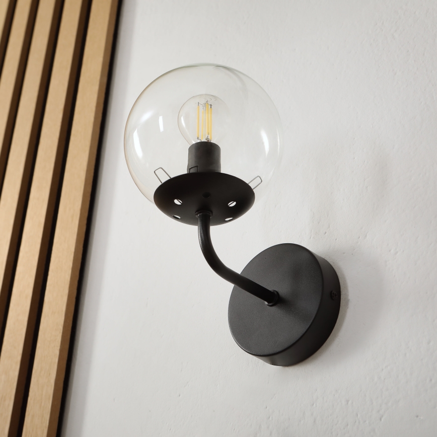 Brilagi - Zidna lampa MALIVA 1xE14/15W/230V crna/prozirna