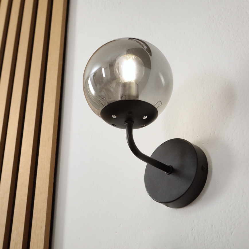 Brilagi - Zidna lampa MALIVA 1xE14/15W/230V crna/zadimljena