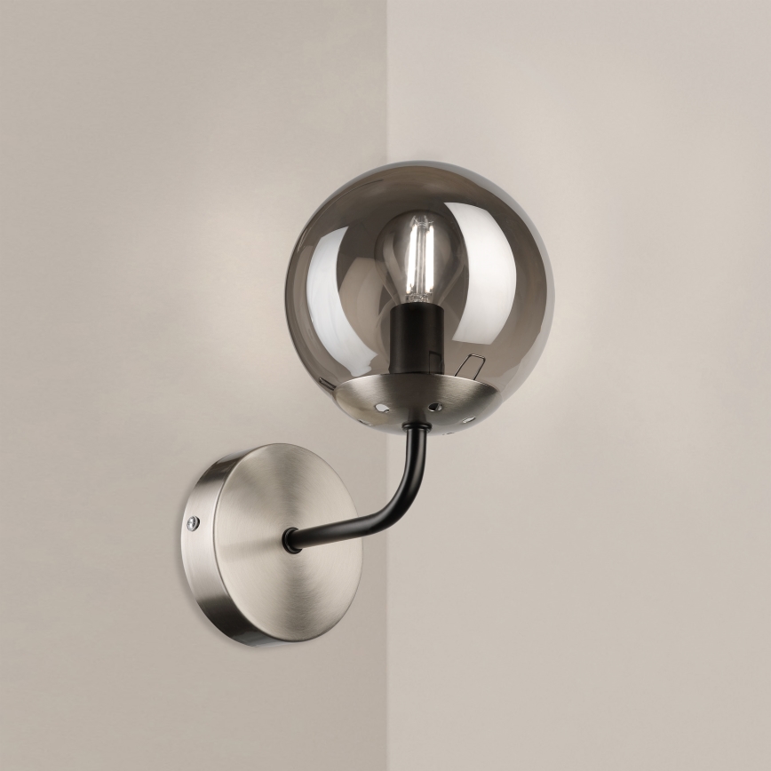 Brilagi - Zidna lampa MALIVA 1xE14/15W/230V mat hrom/zadimljeno staklo