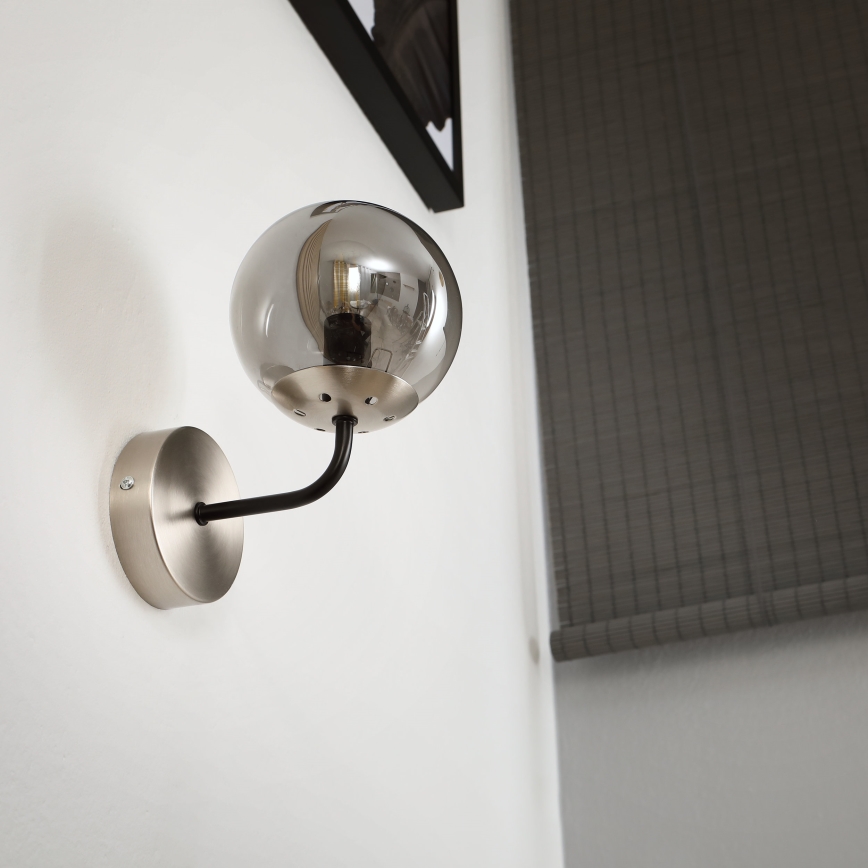 Brilagi - Zidna lampa MALIVA 1xE14/15W/230V mat hrom/zadimljeno staklo