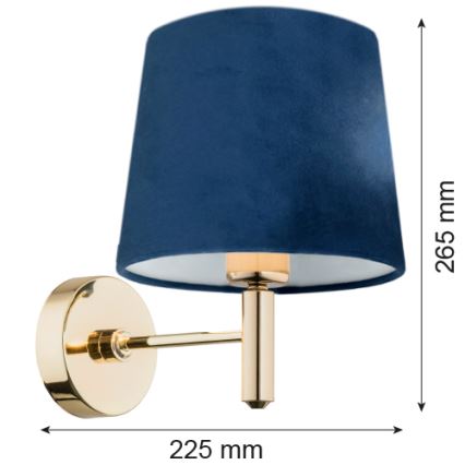 Brilagi - Zidna lampa MONTE 1xE27/15W/230V plava/zlatna
