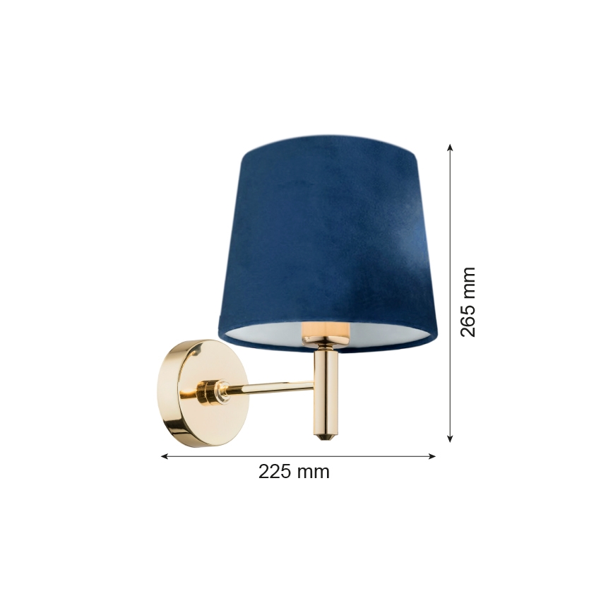 Brilagi - Zidna lampa MONTE 1xE27/15W/230V plava/zlatna